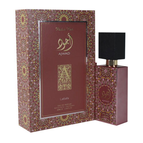 Ajwad Pink to Pink Eau de Parfum by Lattafa - 60ml bottle with matching decorative packaging.