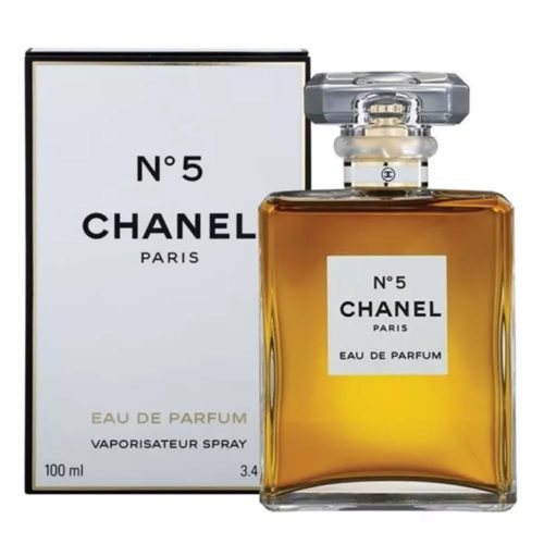 Chanel No.5 Eau de Parfum, frasco de 100 ml con su característico envase.
