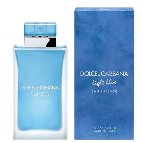 Eau de Parfum Light Blue Eau Intense, frasco de 100 ml con su vibrante envase azul de Dolce & Gabbana.