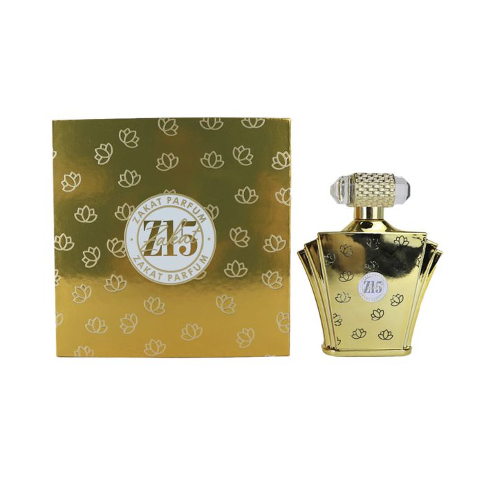Zakat Parfum Z17 Eau de Parfum 100ml unisex, empaque dorado con motivos florales y frasco dorado a juego.