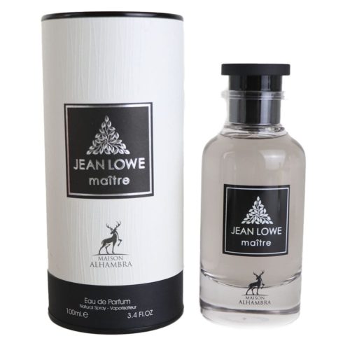 Jean Lowe Matiere Eau de Parfum 100ml de Maison Alhambra, con su frasco y empaque cilíndrico.