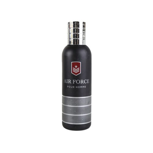 Vista frontal del frasco de perfume Air Force Pour Homme de Dubai Essences.