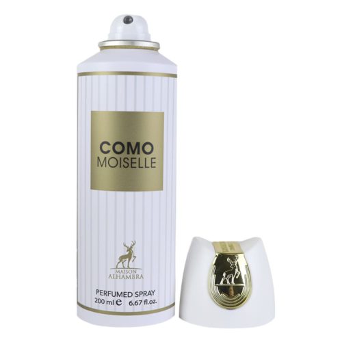 Spray perfumado Chants Tenderina de 200 ml de Maison Alhambra con la tapa retirada y colocada al lado del envase.