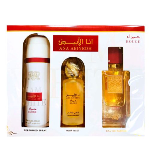Ana Abiyedh Rouge Gift Set Eau De Parfum 2.0 EDP U + 6.7 Body/Spray + 1.5 Hairmist De Lattafa Unisex (40270)