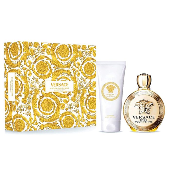Eros Pour Femme Gift Set Eau de Toilette 100 ml / 3.4 fl. oz + Body Lotion 150 ml 5.0 fl. oz Para Mujer De Versace (89099)